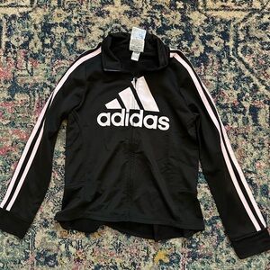 Adidas Black Jacket with Pink Accents